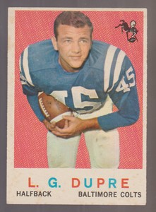 L.G. DuPRE Colts 1959 Topps Football #163 NICE CARD See Scans BAYLOR BEARS