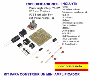 MINI AMPLIFICADOR KIT PROYECTOS DYI SONIDO ELECTRONICA EXPERIMENTO AUDIO M�SICA - Imagen 1 de 5