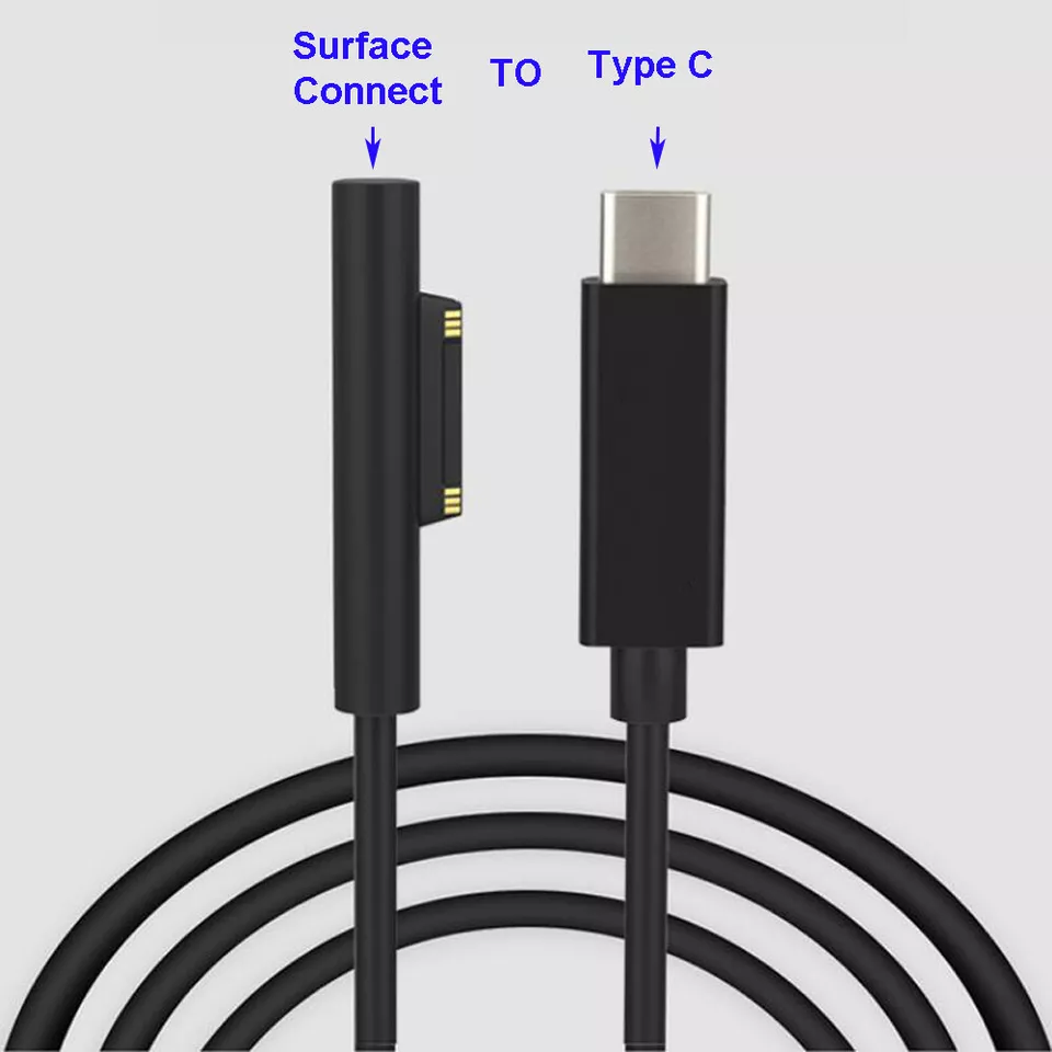 USB Type C to Surface Connect Power Cable for Microsoft Surface Pro 6 5 4 3 Go - Image 1 of 4