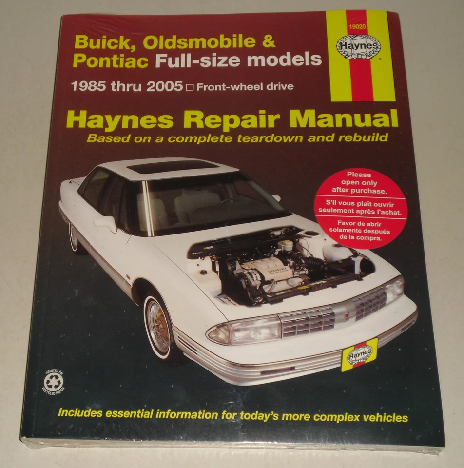 Manuale Riparazione Buick Lesabre Pontiac Bonneville Oldsmobile Regency Bis 2005 - Immagine 1 di 1