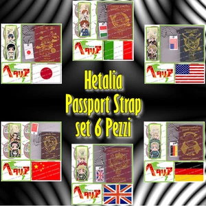 SET COMPLETO - 6 PEZZI - HETALIA AXIS POWERS MASCOT Passport Omikuji - Imagen 1 de 1