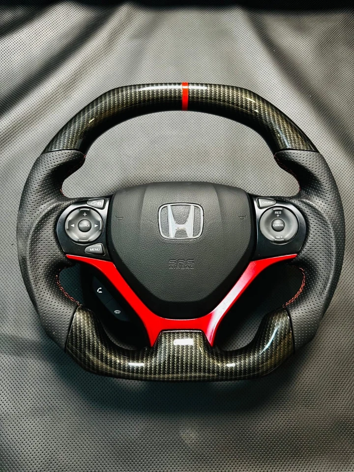 Volante deportivo de carbono Hydro Dip para HONDA CIVIC 2012-2015 Gen 9th SI nuevo Foto 1 de 4