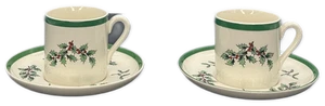 Spode Árbol de Navidad Demitasse Taza y Platillo Inglaterra De Colección - Juego de 2 - Imagen 1 de 4