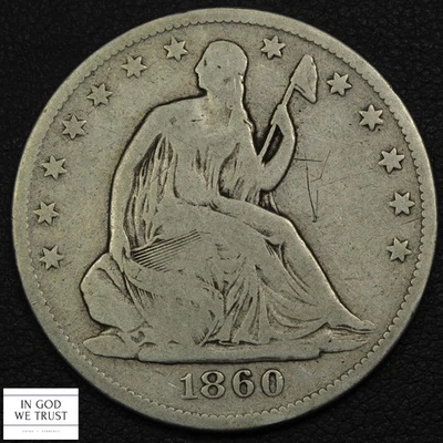 1860 O Seated Liberty Silver Half Dollar 50C - Image 1 of 3