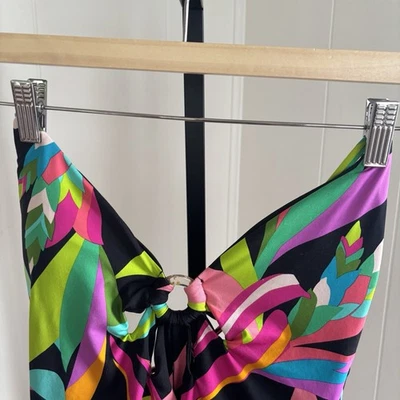 Traje de baño Trina Turk para mujer 10 pájaro del paraíso anillo recortado 1 pieza nuevo con etiquetas *nota Foto 1 de 4