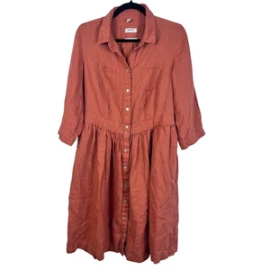 MALVIN Hamburg Germany Gr. L US 10 100% Leinen Kleid mit Knopfleiste (N585) - Bild 1 von 9