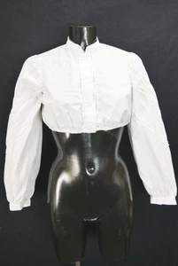 Gr.40 Dirndlbluse weiß Bluse für Dirndl Leico Baumwolle mit Spitze B11365 - Bild 1 von 4