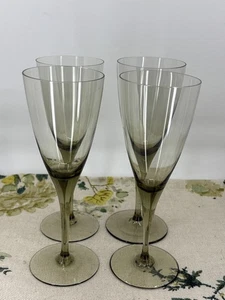 VINTAGE Juego de 4 copas de champán gris/ahumado - Imagen 1 de 6