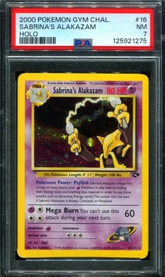 PSA 7 Sabrina's Alakazam 16/132 Gym Challenge Holo Pokemon Card - Image 1 of 2