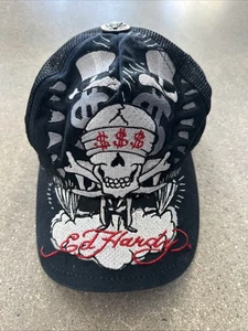 Ed Hardy Vintage Mesh Hat SnapBack Y2K Embroidered Rare - Bild 1 von 6