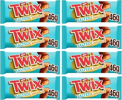 Twix Salted Caramel Biscuit Twin Bars 46g (8 Pack) - Image 1 of 3