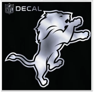 DETROIT LIONS DIE-CUT METALLIC CHROME DECAL 6"X6" FOR WINDOWS HIGH QUALITY - Picture 1 of 1