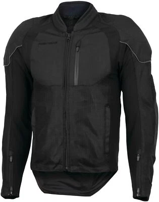 Jaqueta de motocicleta FirstGear masculina têxtil malha reflex preta - Imagem 1 de 4