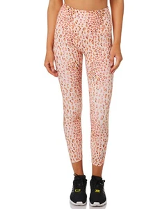 Lorna Jane Wild Leopard Ankle Biter Leggings Size Small Pink Orange Beige - Picture 1 of 5