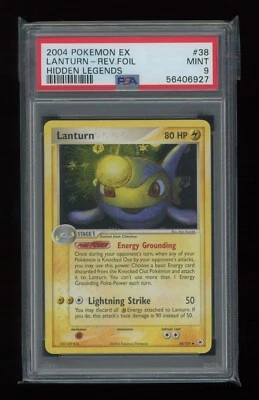 POKEMON EX Hidden Legends LANTURN 38/101 Uncommon REVERSE HOLO FOIL PSA 9 MINT - Image 1 of 2