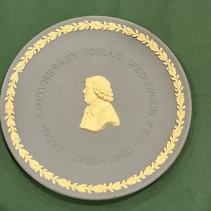 Wedgwood Blue Jasperware Josiah Wedgwood 250th Anniversary Plate - Picture 1 of 8