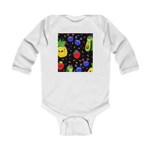 Dancing Fruit Bodysuit for Infants, Cute Baby Outfit, Colorful Baby Clothes - Picture 1 of 11