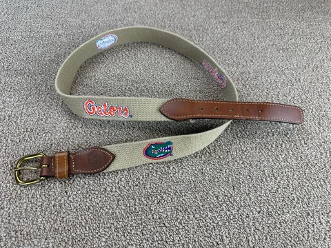 Florida Gators Eagles Wings Mens Belt Size 38 Leather Brown Tan Cover