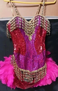 Vintage Showgirl Rosa Feder Outfit - Bild 1 von 11