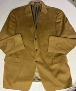 100% Cashmere Blazer Arnold Brandt Jacket 3 Button Brown Men's Size 46-L-T - Picture 1 of 10