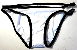 XHILARATION DAMEN FARBE BLOCK BIKINIUNTERTEIL WEISS SCHWARZ MEDIUM NEU MIT ETIKETT! - Bild 1 von 2