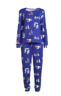 CONJUNTO DE PIJAMA BLUE FOREST CRITTERS TESOROS SECRETOS PANTALONES LARGOS, MANGAS LARGAS GRANDES Foto 1 de 4