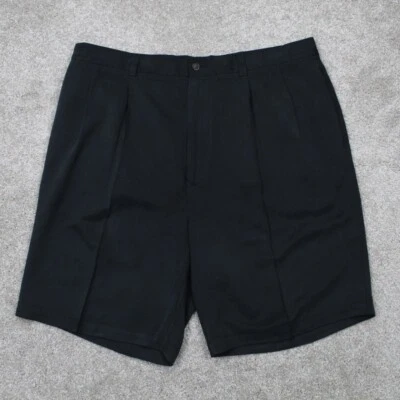 Tommy Bahama 短裤男式 42 黑色打褶 100% 真丝口袋 9 英寸内缝休闲 — 第 1/4 张图片