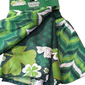 2 St. Patrick's Day Clover & Wave Bandanas NEW - Picture 1 of 3