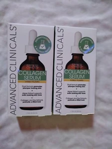 2 COLLAGEN SERUM Advanced Clinicals INSTANTLY PLUMPS For Flash Radiance 1.75 oz  - Picture 1 of 3