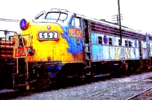 ORIGINAL KODACHROME SLIDE LOUISVILLE & NASHVILLE FP-7 #552 EVANSVILLE 6/28/72 - Picture 1 of 1