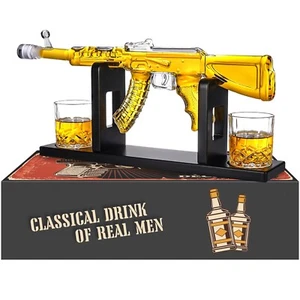 Whisky Dekanter AK47 Set mit 2 Whiskygläsern, Geschenke für Männer Papa, Unikat C... - Bild 1 von 8