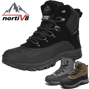 NORTIV 8 Herren Winter Schneestiefel Outdoor Wasserdicht Knöchelleder Wandern Arbeitsschuh - Bild 1 von 31