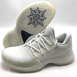 Adidas Originals Harden Vol. 1 J White Youth Basketball shoes BW1110 sz 3.5-5 - Picture 1 of 7