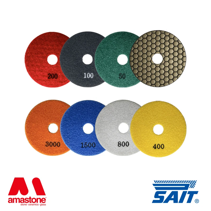 Dry diamond polishing pad - SAITDIAM D-VEL – Ø100 mm - Image 1 of 1