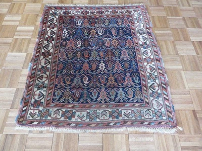 3'1 x 3'4 Hand Knotted Navy Blue Antique Hamadan Oriental Rug G2815 - Image 1 of 4