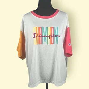 NWT Champion Retro Style Slightly Oversized Crop Crewneck Short Sleeve Tee 2XL - Picture 1 of 13