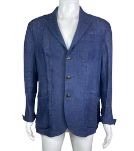 Chaqueta Abrigo Deportivo Polo Ralph Lauren Para Hombre 40R Azul Marino Calce Moderno Waffle Lino Usada en Excelente Condición - Imagen 1 de 6