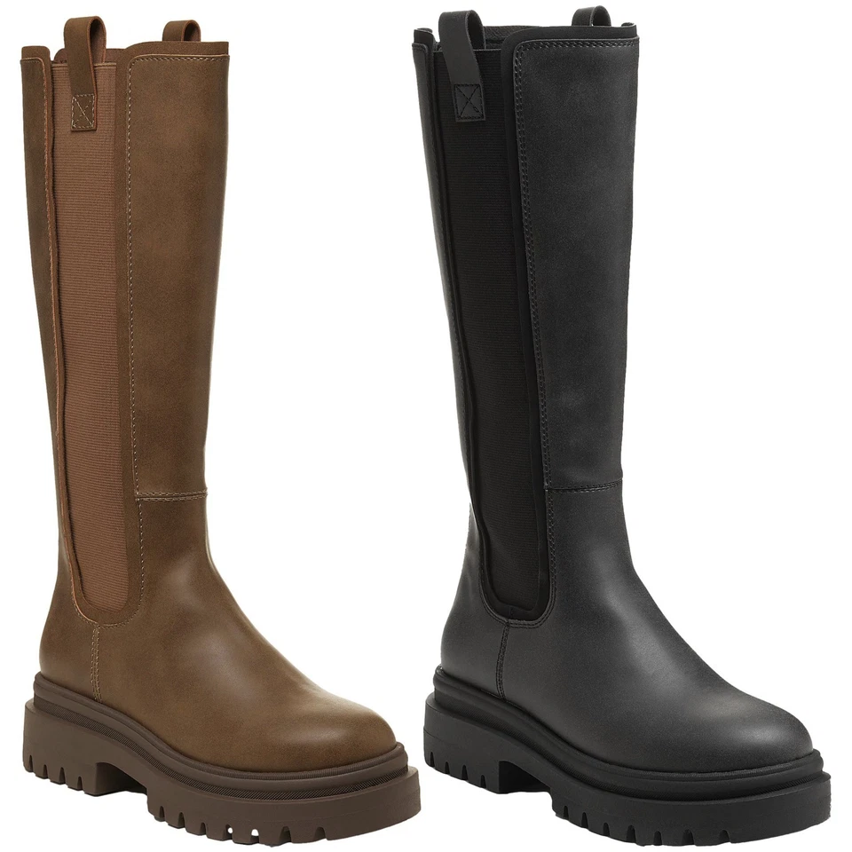 Womens Rocket Dog Drea Tall Knee High Full Zip Up Wedge Boots Sizes 4 to 8 - Image 1 of 1