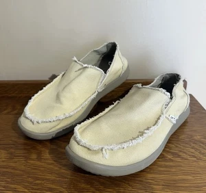 Crocs Santa Cruz Herren Gr. 10 Schuhe Braun Khaki Freizeit Canvas Halbschuh - Bild 1 von 12