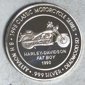 1998 STURGIS .999 Silver Classic Motorcycle Series H-D 1990 Fat Boy 20 Grams - Picture 1 of 4