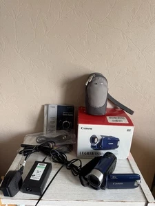 Canon Legria Digital Camcorder FS306 41X Zoom Blue Boxed With Charger Tested (F) - Picture 1 of 24