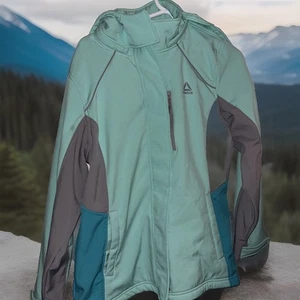 ❅�Reebok Damen Winterjacke, XL, türkis und grau Parka Ski Schnee - Bild 1 von 21