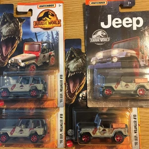 MATCHBOX 2022 JURASSIC PARK WORLD 93 WRANGLER #18 ROLLBAR & JEEP SET #10 TOOLBOX - Picture 1 of 11
