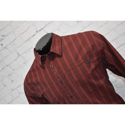 Mens 5.11 Tactical Series Shirt Size XL Button Snaps Performance Maroon Plaids - Image 1 of 4