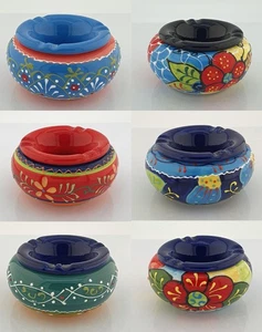 Mediterrane Windaschenbecher Aschenbecher Ascher Keramik handbemalt 13,5cm - Bild 1 von 7