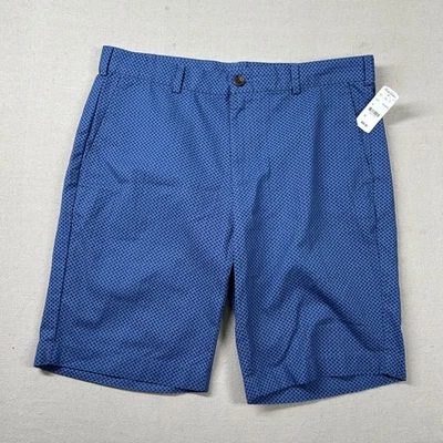 Pantalones Cortos Brooks Brothers Para Hombre 36 Frente Plano Chino Geométrico 10" Entrepierna Azul Preppy Foto 1 de 4