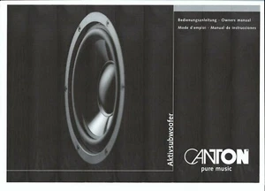 Canton Bedienungsanleitung user manual owners manual für Aktivsubwoofer Copy - Picture 1 of 1