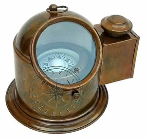 Brújula Lámpara Estilo Antiguo Binnacle Brújula Cardán Marítimo Barco Linterna - Imagen 1 de 5