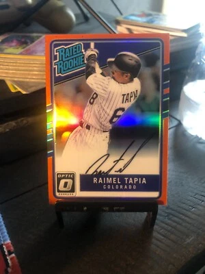 2017 OPTIC "SSP" RAIMEL TAPIA "RATED ROOKIE ORANGE "85/99" ROCKIES" on card AUTO - Image 1 of 3