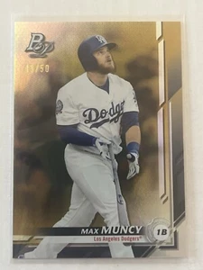 Max Muncy 2019 Bowman Platinum Gold Refractor /50 Dodgers - Picture 1 of 7